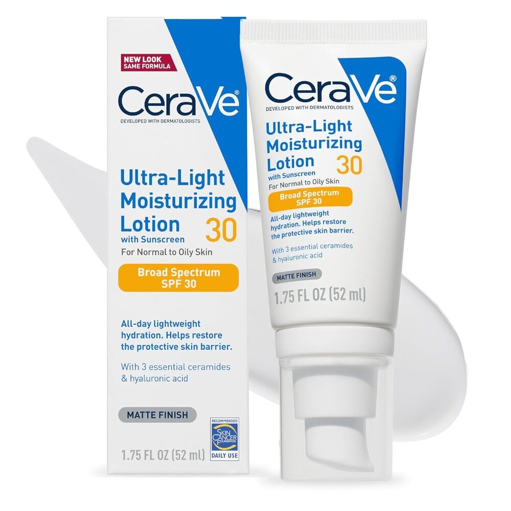 CeraVe Ultra-Light Moisturizing Lotion With SPF 30, Daily Face Moisturizer